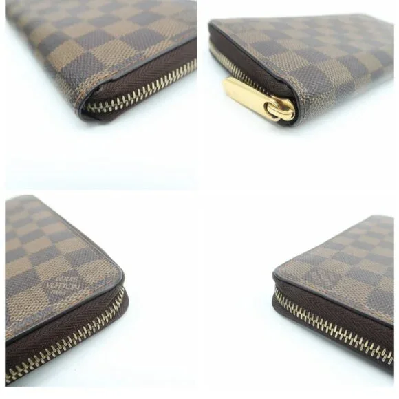 100% Authentic Louis Vuitton Zippy Brown Damier Ebene leather Wallet - Picture 6 of 12
